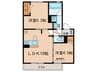 アビタシオン横井 2LDKの間取り