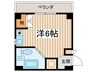 堀田朝日マンション 1Rの間取り