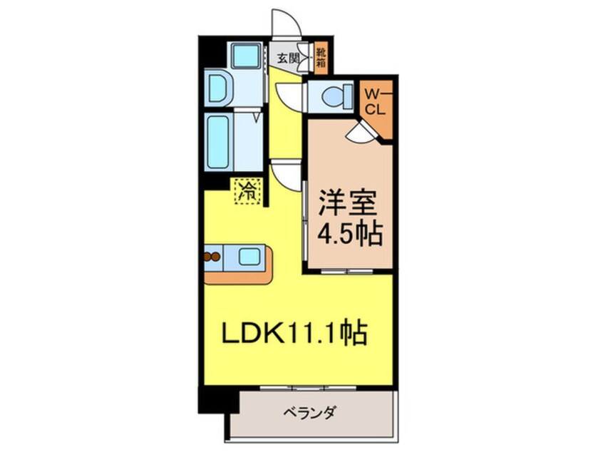 間取図 ﾌﾟﾚｻﾝｽ丸の内ﾚｼﾞﾃﾞﾝｽⅡ(1301)