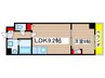 パレスＴ新栄 1LDKの間取り