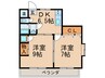 ヴィラロ－ツェ 2DKの間取り