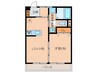 尾関ハイツ 1LDKの間取り