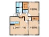 メルベーユ・ボヌールC棟 2LDKの間取り
