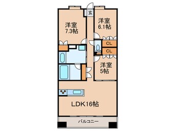 間取図 エスティメゾン東白壁