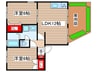 オクトスUEDA　C棟 2LDKの間取り