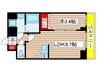 プレサンス桜山駅前アフォード 1LDKの間取り