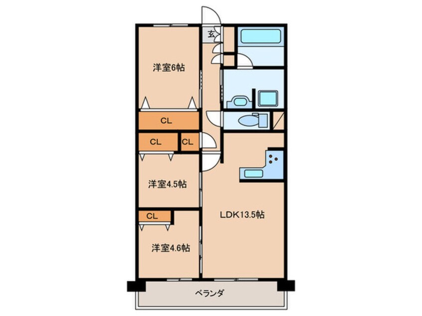 間取図 ﾌﾟﾚｻﾝｽﾛｼﾞｪ岐阜長良橋通り（707)