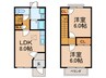 ブランシェ平池 2LDKの間取り