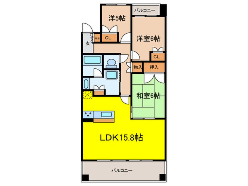 間取図 プラウド金山（1103）