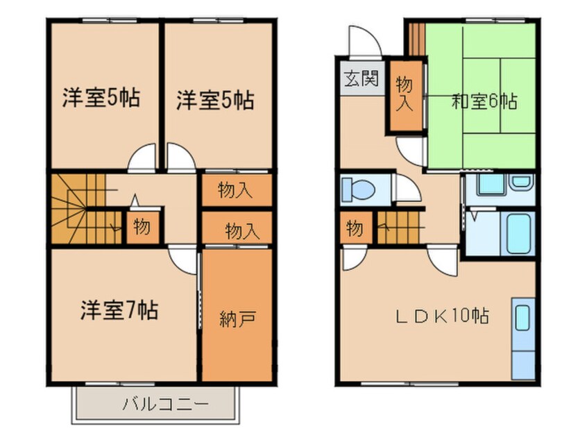 間取図 ｸﾞﾘ-ﾝﾀｳﾝ出川