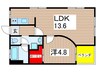 セントラル川名 1LDKの間取り