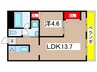 セントラル川名 1LDKの間取り