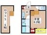 ロイヤルクレスト八熊 1Kの間取り