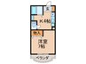 ロイヤルマンションヨコチ 1Kの間取り