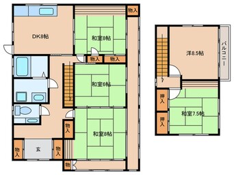間取図 東大友町稲場戸建