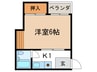楠元北館 1Kの間取り