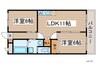 ドミ－ル芝 2LDKの間取り