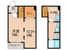 エメテラス 1Kの間取り