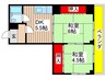 戸田マンション 2DKの間取り