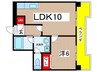 ラフェール高辻 1LDKの間取り