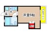 白羽根ヴィレッジ 1Kの間取り
