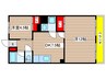 第3元八事ビル 2DKの間取り