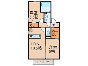 間取図 ワレア城前B棟