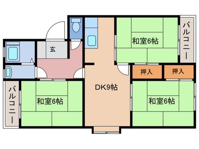 間取図 フオ－ブル引野２０