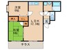 ヴィルヌーブ東櫛原Ａ棟 2LDKの間取り