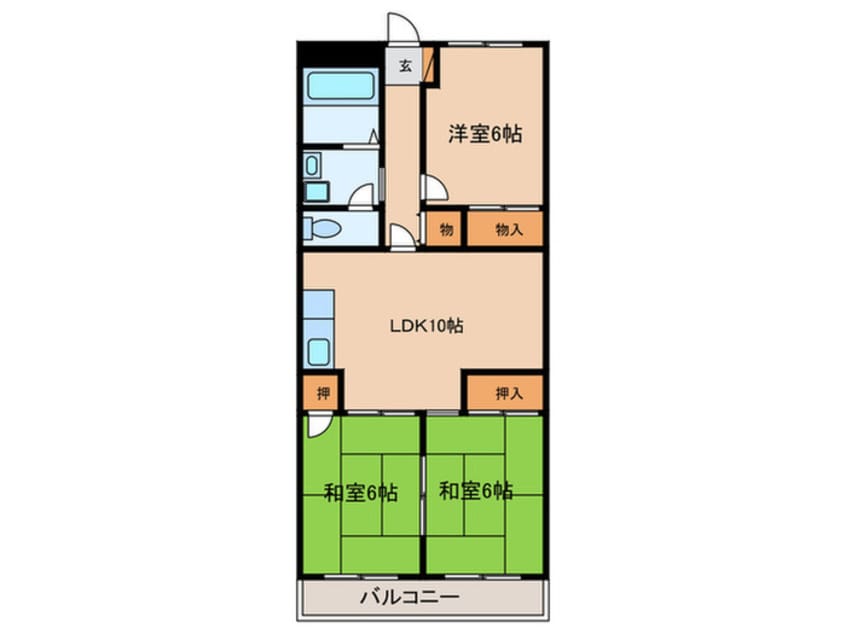 間取図 中作大観ハイツ