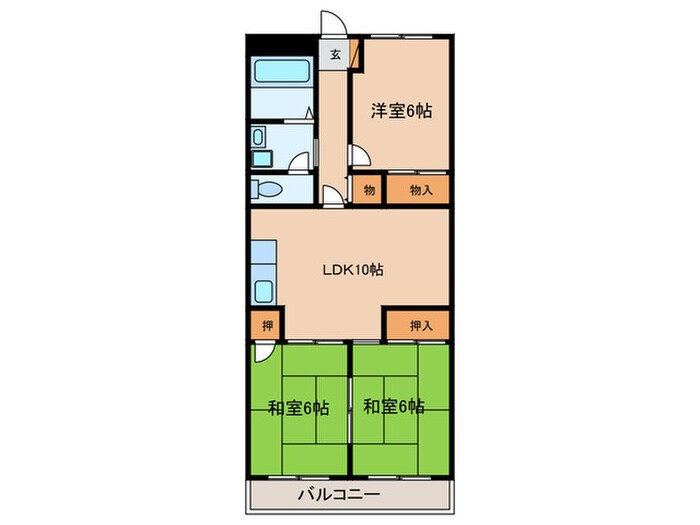 間取り図 中作大観ハイツ