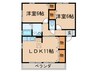 プレミールⅢ 2LDKの間取り