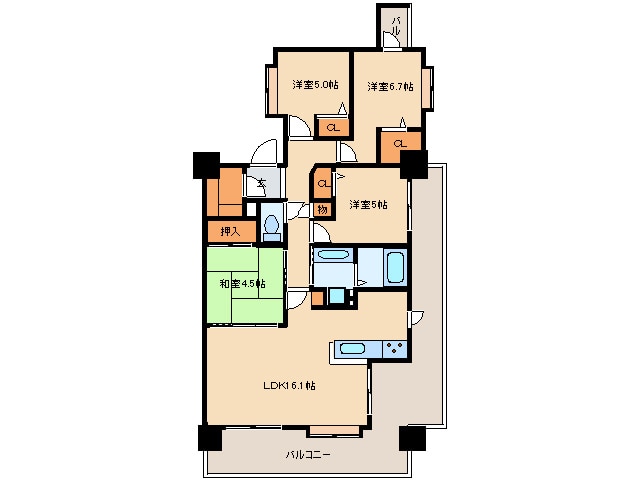 間取り図 KDXﾚｼﾞﾃﾞﾝｽ西公園
