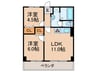 組坂ビル８ 2LDKの間取り