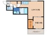 Crecia香椎 1LDKの間取り