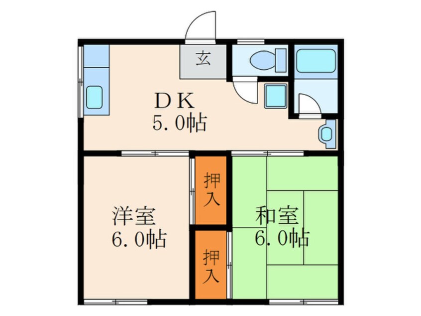 間取図 長行ハイツA棟