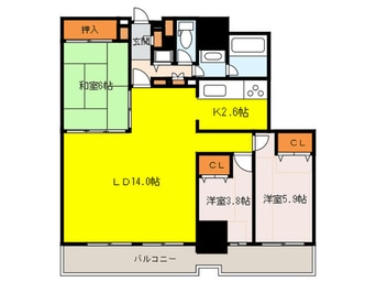 間取図 西新テングッドシティ　ﾌﾞﾘｽﾄﾙ