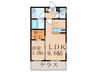 クレール・ロッジ 1LDKの間取り