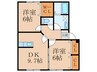 ティーハウス 2DKの間取り
