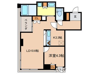 間取図 ｱﾒｯｸｽ姪浜ｽﾃ-ｼｮﾝﾀﾜ-