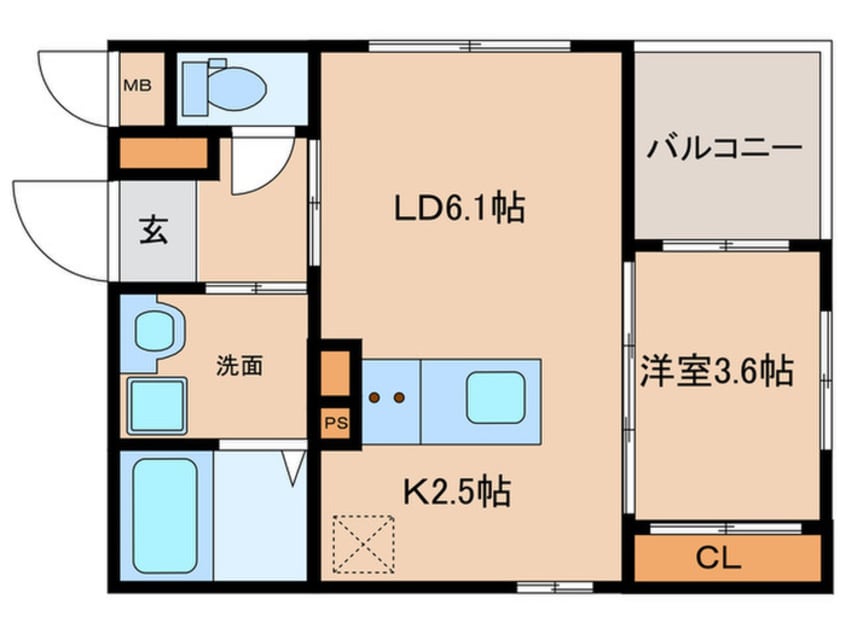 間取図 ﾘｱﾝﾚｶﾞｰﾛ平尾ｽﾃｰｼｮﾝⅣ