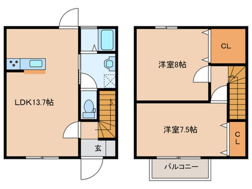 間取図 ﾊｰﾓﾆｰ弐番館