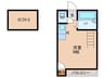 レジデンシャル福教大 1Kの間取り