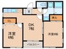 モントーレ室見 2DKの間取り
