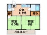 ｻﾝﾊｲﾂ井上 2DKの間取り