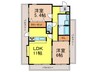 コスモ野間大池 2LDKの間取り