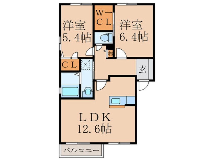 間取図 カーサアゼリア　A棟