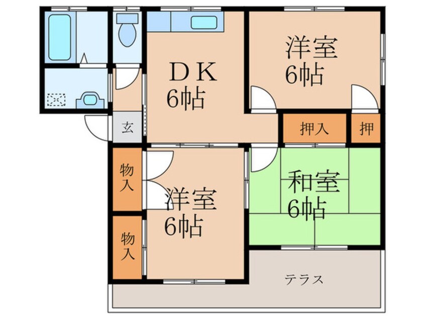 間取図 シティベール横代Ａ棟