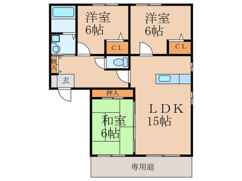 間取図 グリーンハイツひかりⅡ