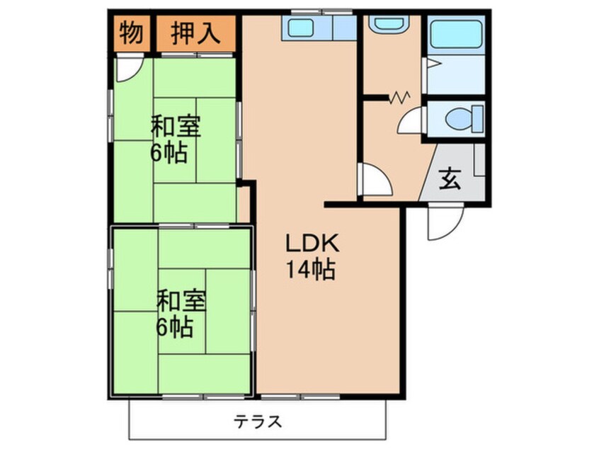 間取図 ビクトリ－ⅡＢ　上の園